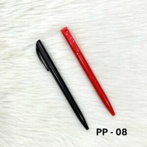 Classic red and black plastic ball pens PP-08 displayed