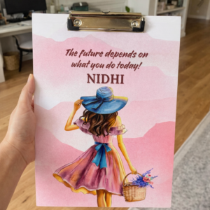 Personalized motivational exam board for students with study quote and name customization