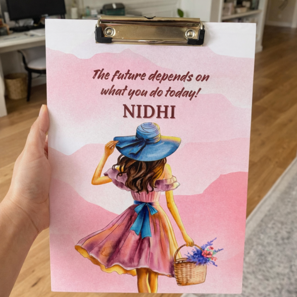 Personalized motivational exam board for students with study quote and name customization