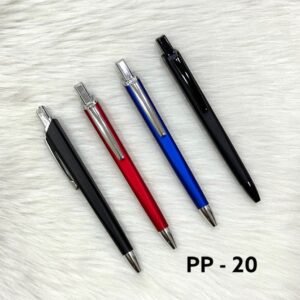 Executive plastic ball pens with chrome clip PP-20