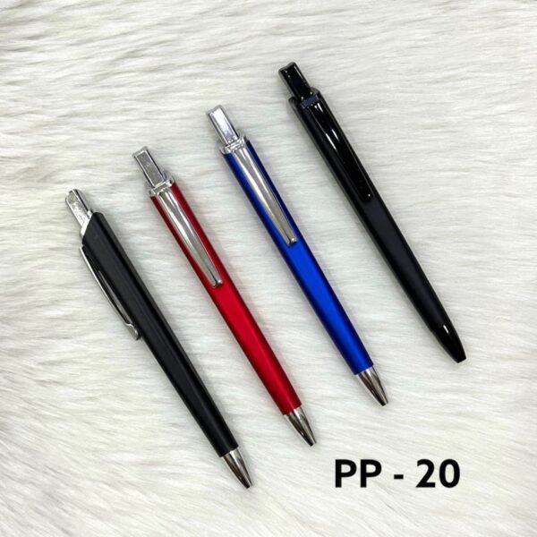Executive plastic ball pens with chrome clip PP-20