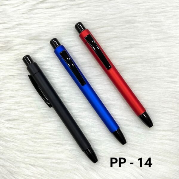 Matte finish plastic ball pens with black clip PP-14