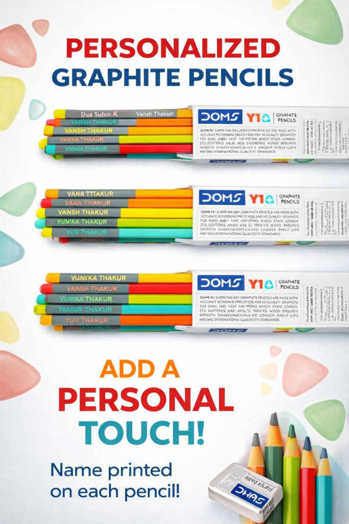 Personalized name printed graphite pencils for school students and return gifts in Gujarat