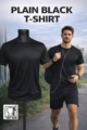 Plain black Dryfit T-shirt for custom printing and sports wear in Ahmedabad Gujarat