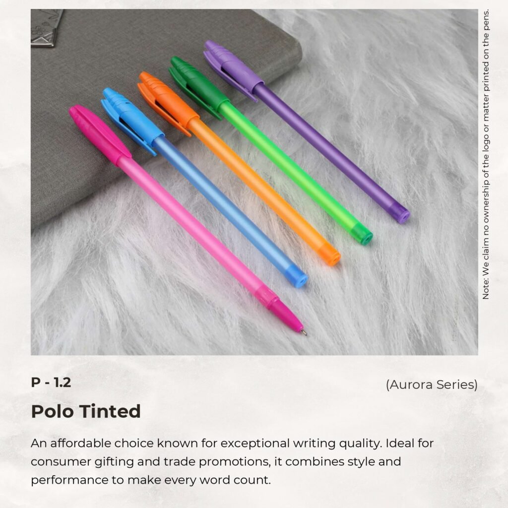 Polo Tinted transparent promotional pen in multiple vibrant colors