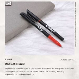 Rocket Black promotional pen with red grip for corporate branding