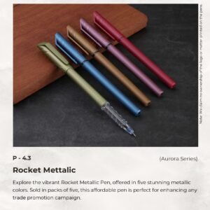 Rocket Metallic promotional pen in metallic finish colors