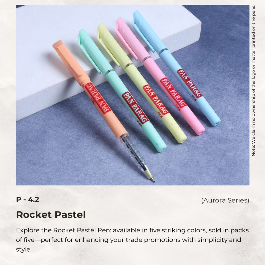Rocket Pastel promotional pen in soft pastel colors