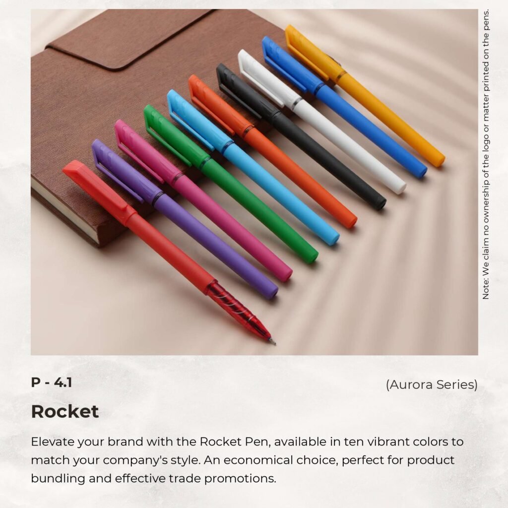 Rocket colorful promotional pen set for branding