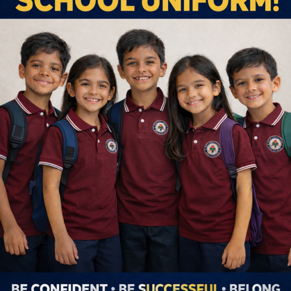 Students wearing premium school uniforms manufactured in Ahmedabad Gujarat