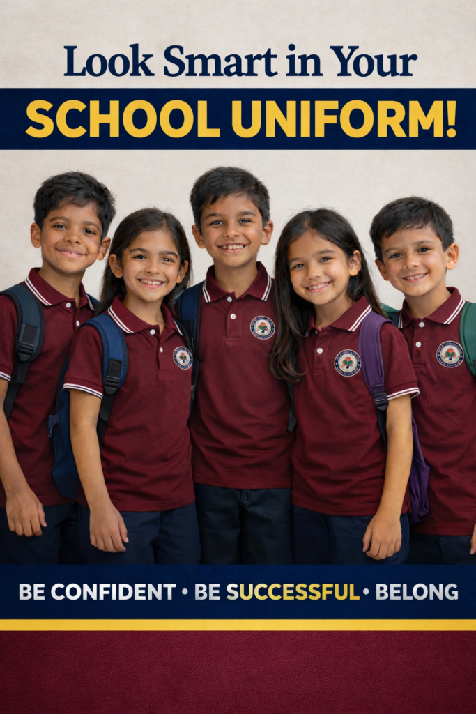 Students wearing premium school uniforms manufactured in Ahmedabad Gujarat