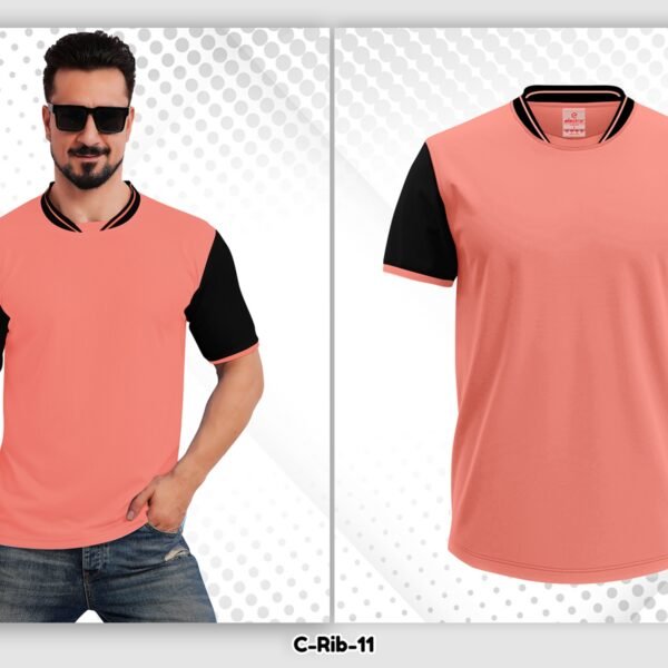 peach black dryfit t shirt Ahmedabad for gym, sports and promotional t shirt printing