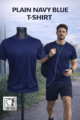 Plain navy blue dryfit t-shirt breathable sports wear Ahmedabad