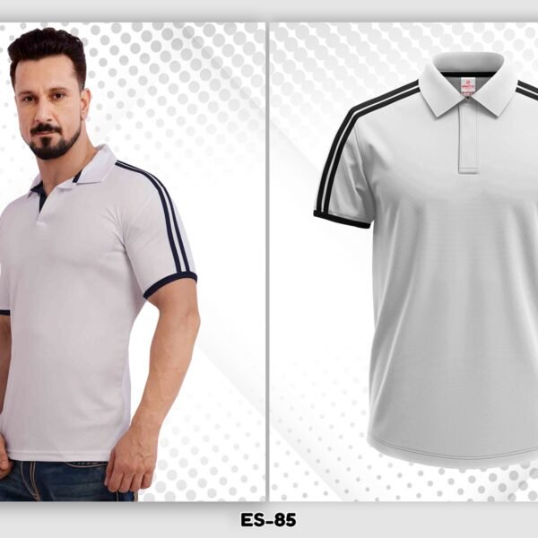 White Navy Blue Dryfit Polo T-Shirt for Sports & Corporate Wear in Ahmedabad