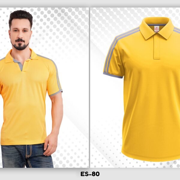 Yellow Grey Dryfit Polo T-Shirt for Corporate & Sports Use